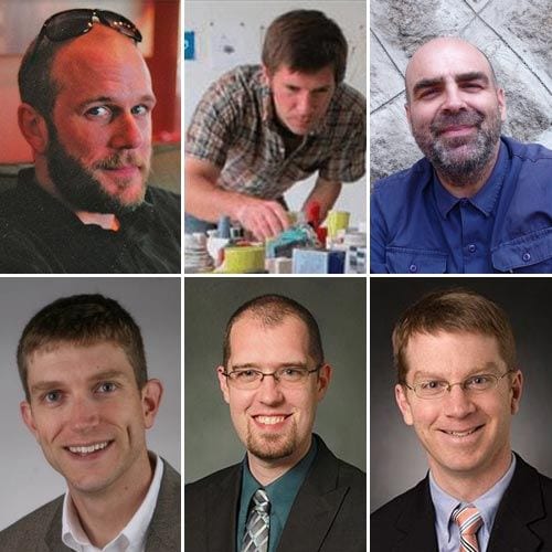 Top Row (left to right): Aaron Knochel, Tom Lauerman, & Marcus Shaffer College of Arts and Architecture Bottom Row (left to right): Matt Parkinson, Nicholas Meisel, & Tim Simpson College of Engineering