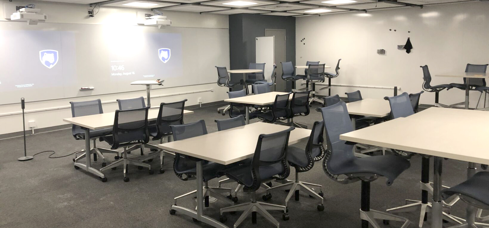 Althouse 101 classroom, the "Bluebox" in 2024